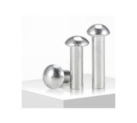 10~300Pcs M2 M2.5 M3 M4 M5 M6 M8 Aluminum Solid Round Head Rivet, GB867 Button Head Hand Knock Self-Plugging Rivet Fastener 3~50mm Length(M4-100pcs,35mm)