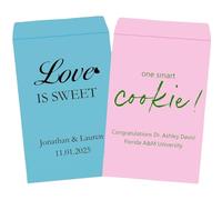 10-300pcs Personalised Full-Color Printed Paper Bag, Custom Photo or Text Kraft Treat Bags for Candy, Biscuits, Wedding Favours, Birthday Party, Candy Buffet and Envelope Decoration (Blue, 13x18cm)