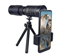 10-300x40 Zoom Powerful Monocular Telescope Mobile Phone Lens Professional Outdoor Camping Bird Watching Portable Retractable Sharp Images(Standard) (Mobile Phone Clip with Stand)
