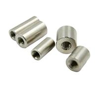 10/30pc M3 M4 M5 M6 304 Stainless Steel Lengthen Round Coupling Nut Internal Thread Cylindrical Joint Sleeve Tubular Nuts(M4x8x20(10pcs))