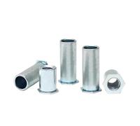 10-30PCS Galvanized Carbon Steel Through Hole Hexagonal Rivet Stud Nut M2M3 M5 Self-Clinching Standoffs Bolt(14mm,M5-10pcs)