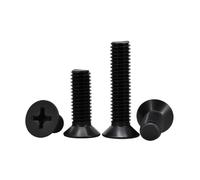 10-30pcs M3 M4 M5 Black 304 Stainless Steel Cross Round Flat Countersunk Head Screw Length:16-30mm(18mm,M4 (20Pcs))
