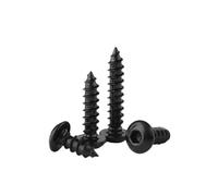 10-30pcs M3 M4 M5 M6 Grade 8. Black Carbon Steel Button Round Pan Head Hexagon Socket Self Tapping Screw(35mm,M6-10pcs)