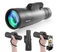 10-30x50 HD Monocular Telescope, High Power Magnification Monocular for Adults with Smartphone Holder, BAK4 Prism and FMC for Wildlife, Concerts, Camping, Scener (black)