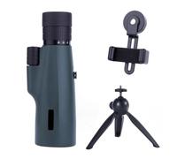 10-30x50 Zoom HD Telescope Monocular Camping Powerful With Tripod Phone Clip For Watching Bird Hunting Binoculars(Green B)