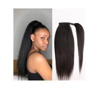 10-32 Inches Kinky Straight Ponytail Extensions Brazilian Remy Hair Wrap Around Ponytail Hairpiece(12inches)
