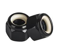 #10-32 Nylon Insert Hex Lock Nuts Locknuts, Stainless Steel 304 Black Finish, 50 PCS