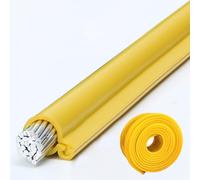 10 35 110 KV High Voltage Live-line Work Cable Sheath, Yellow Electrical Insulating Protection Sleeve, Buckle Type Conductor Shielding Cover(ID 28mm/1.1in,100ft/30m-110kv)