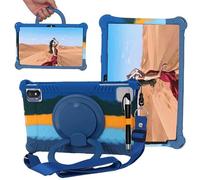 10.36 Inch Tablet Case for TECLAST P25T, VASTKING KingPad M10, TCL 10 TABMAX WiFi, Oppo Pad Air, DOOGEE T20, Headwolf Wpad1, UMIDIGI A11 Tablet PC, 360° Rotating Stand/Shoulder Strap (Colorful Blue)