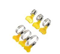 10-38mm Adjustable Stainless Steel Hose Clamp Set with Yellow Plastic Handles, Heavy Duty Pipe Clips for Securing Air, Water, Fuel(10-16mm 10PCS)