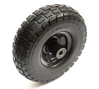 10" 4.10/3.50-4 PU Puncture Proof Solid Tyre & Offset Metal Wheel Garden Trolley