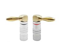 10/40/200 PCS 4mm Gold-Plated Right Angle 90 Degree Banana Video Speaker Adapter Audio Banana Connectors(200Pcs (100Pairs))