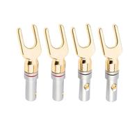 10/40/200Pcs Y/U Type Banana Connectors Speaker Banana Plugs Cable Audio Wire Connector Screw Lock Fork Spade(200PCS (100Pairs))