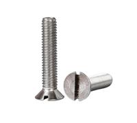 10-40pcs M2/M3/M4 304 Stainless Steel Slotted Countersunk Head Mechanical Screws, M4x60mm(10pcs)