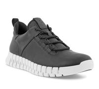 (10.5-11 (45EU) UK, Black) ECCO Mens Gruuv Leather Leisure Elastic Laces Trainers Sneakers Shoes