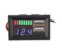 10/5/1Pcs Dual USB Voltmeter 5V-30V Input Battery Level Step-Down Display 1Pcs(Blue Display,1Pcs)