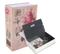 10.5 Inch Diversion Book Safe Storage Box, Secret Safe Metal Lock Box,Money Storage Collection Box,Dictionary Secret Safe Can Stash Secret Book Security Locker with Key, Extra Large (Rose, Key)