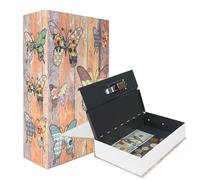 10.5 Inch Diversion Book Safe with Combination Lock, Secret Safe Metal Lock Box,Money Storage Collection Box,Portable Cash Jewelry Storage Box Case Lockable Book Extra Large (Butterfly, Combination)