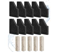 10+5 Pack EcoRenew Small Filter Cartridges Compatible with Aqueon Filter | Compatible with Aqueon QuietFlow Internal Power Filter SmartClean 15 Gallon & Filter Pads Compatible with Aqueon Filter 10