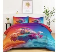 10.5 Tog Island Castle Dreamy Rainbow Coverless Duvet Double Size, Soft Tufted Arches Quilted Comfortable Coverless Duvet Spring Summer Camping Blanket Quilt Lightweight Duvets, Colorful