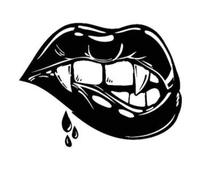 10.5 x 8 CM Approx Funny Car Sticker Dripping Lips Vinyl Car Sticker Decal Black