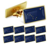 10/50/100 Pack American Alaska Flag Lapel Pins Bulk -1” Metal US USA AK State Lapel Pins Activist Organizations Badge Button Souvenir, 1inch, Iron Brass, no gemstone