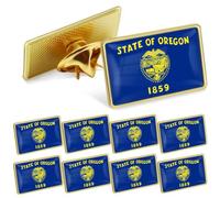 10/50/100 Pack American Oregon Flag Lapel Pins Bulk -1” Metal US USA OR State Lapel Pins Activist Organizations Badge Button Souvenir, 1inch, Iron Brass, no gemstone