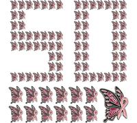 10/50/100 Pack Breast Cancer Awareness Pins, Enamel Pink Ribbon Butterfly Lapel Pins for Events, Survivor Support, Zinc Alloy Steel, no gemstone