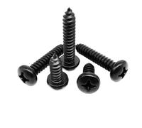 10/50/100pcs M1 M2 M3 M4 M5 M6 Black 304 Stainless Steel Cross Pan Round Head Self Tapping Wood Screw