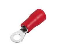 10/50/100PCS Rv1.25 Rv2 Rv5 Electrical Ring Crimp Wire Connectors Insulated Wiring Terminals Crimping 22-10Awg Red Blue Yellow(RV1.25-3 Red,10PCS)