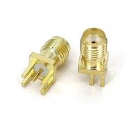 10/50/100Pcs SMA Female Jack Connector Apply to 1.6mm Solder Edge PCB Straight Mount Gold Plated RF Connectors(SMA-KE 1.6MM,100 Pcs)