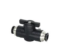 10/50/200 PCS BUC 4~12mm Black Pneumatic Push in Quick Joint Connector Hand Valve to Turn Switch Manual Ball Current Limiting(BUC 10MM,50 PCS)