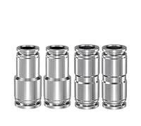10/50/200Pcs 304 Stainless Steel Pneumatic Fitting PU Straight PG Reducer Quick Connector 4 6 8 10 12mm Air Compressor Hose Joint(50 Pcs,PG6-4)