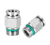 10/50/200Pcs Pneumatic Hose Fitting 304 Stainless Steel PC Air Tube Connector M5 1/8 1/4 3/8 1/2 Standard Pipe Thread Quick Release Pipe Fittings(PC12-G04,200 PCS)