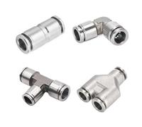 10/50/200PCS PU PV PE PY 304 Stainless Steel Metal Pneumatic Quick Coupling 4 6 8 10 12 High Pressure Air Pipe Fitting Quick Coupling(PU-6,200 Pcs)