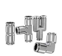 10/50/200Pcs PU PV PE PY 304 Stainless Steel Metal Pneumatic Quick Coupling 4 6 8 10 12mm Push in Air Hose Fitting Connector(PY-6,10 Pcs)
