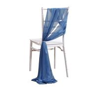 10/50 pcs as Chiffon Chair Sashes Wedding Chair Decoration for Aisle Party Banquet Event,17x275cm Long-Dusty gray-50 pcs