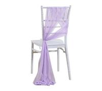 10/50 pcs as Chiffon Chair Sashes Wedding Chair Decoration for Aisle Party Banquet Event,17x275cm Long-Light purple-50 pcs