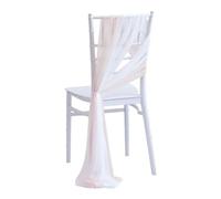 10/50 pcs as Chiffon Chair Sashes Wedding Chair Decoration for Aisle Party Banquet Event,17x275cm Long-Light Pink and white-10 pc