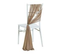 10/50 pcs as Chiffon Chair Sashes Wedding Chair Decoration for Aisle Party Banquet Event,17x275cm Long-Light Brown-10 pcs