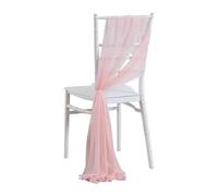 10/50 pcs as Chiffon Chair Sashes Wedding Chair Decoration for Aisle Party Banquet Event,17x275cm Long-Light pink-50 pcs