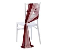 10/50 pcs as Chiffon Chair Sashes Wedding Chair Decoration for Aisle Party Banquet Event,17x275cm Long-Pink and burgundy-50 pcs