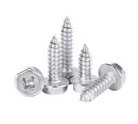 10-50 PCS M3 M4 M5 M6 304 Stainless Steel Hex Hexagon Cross Flange Head Hex Bolts Self Tapping Cavity Wood Screw Bolt Screws(M4x20mm (20pcs))