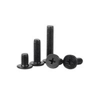 10-500pcs M1.2 M1.4 M1.6 M2 M2.5 M3 M4 M5 M6 Carbon Steel Nickel Plated/Black Zinc Large Flat Head Cross Mechanical Screw(Black Zinc,M1.6x6x4mm-300pcs)