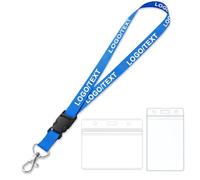 10-500PCS Personalized Custom Pattern Lanyard 20mm Printed with Your Own Letters/Logo, Optional Transparent ID Card Holder in Different Quantities, 22 Colors