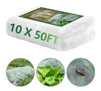 10 * 50FT Ultra Fine Garden Mesh Netting Pest Barrier, White Plant Covers for Outdoor Patio Greenhouse Crops Vegetables Fruit Flower Garden Protection, Row Covers Fabric Screen Insect Bug Bird Netting