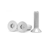 10/50pc M1.6 M2 M2.5 M3 M4 M5 M6 M8 304 A2 Stainless Steel Hexagon Hex Socket Head Flat Countersunk Bolt Screw(16mm,10pcs M6)