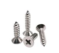 10/50pc M1 to M6.3 Mini Small to Large Cross Flat Countersunk Head Self-tapping Wood Screw 304 A2 stainless steel GB846(50pcs M1)