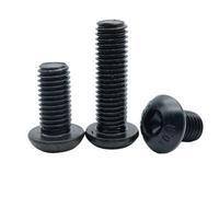 10/50pc M2 .5 M3 M4 M5 M6 M8 Black Grade 10.9 Steel ISO7380 Hexagon Hex Socket Head Button Mushroom Allen Bolt Screw L=3-100mm(40mm,M8 10pcs)