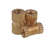 10/50pc M2 .5 M3 M4 M5 M6 M8 M10 Solid Brass Pure Copper Metric Thread Injection Molding Knurl Insert Nut Embedded(Length 3mm,50pcs M3(OD 5.3mm))